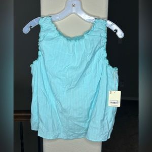 ANA A New Approach V Back Elastic Lettuce Hem tank Top NWT 100% Cotton